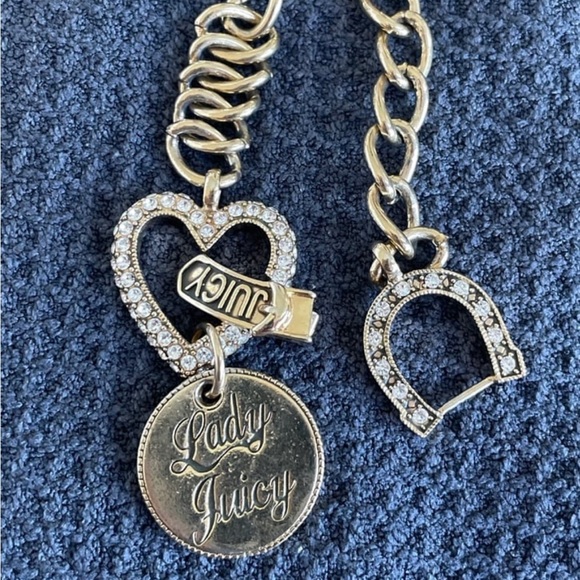 VTG Y2K Juicy Couture Love Luck, Horsehoe Charms Clasp Gold Tone Tennis Bracelet - Picture 4 of 10
